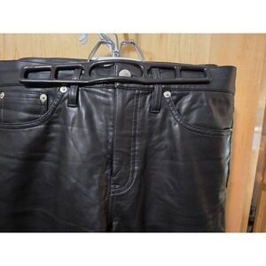 J.Crew Classic Straight Leather Pants Black Size 29 With Pockets & Belt Loops
